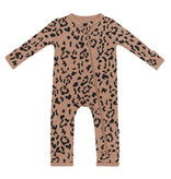 kyte baby kyte baby printed footie construction, latte leopard