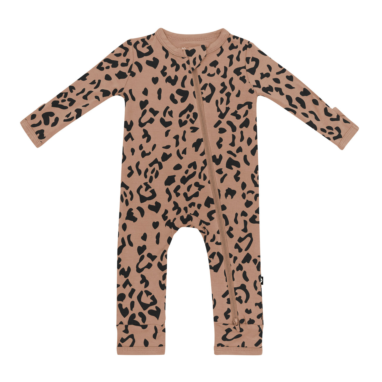 kyte baby kyte baby printed footie construction, latte leopard