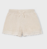 Mayoral mayoral ivory crocheted shorts