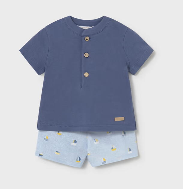 mayoral newborn mayoral nautical shorts and polo