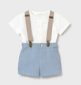 mayoral newborn mayoral regatta shorts set w/suspenders