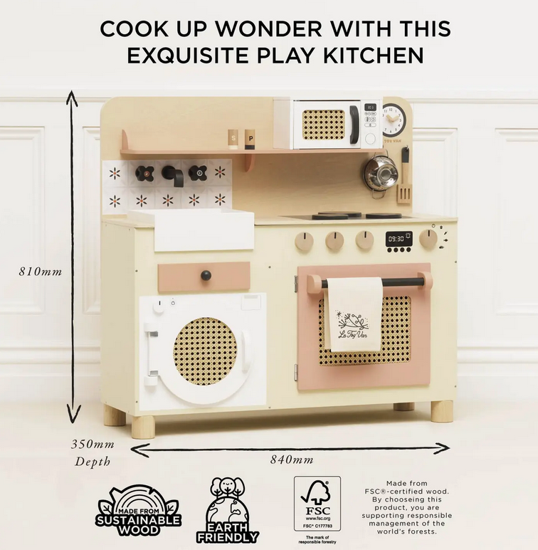 le toy van family size wooden play kitchen