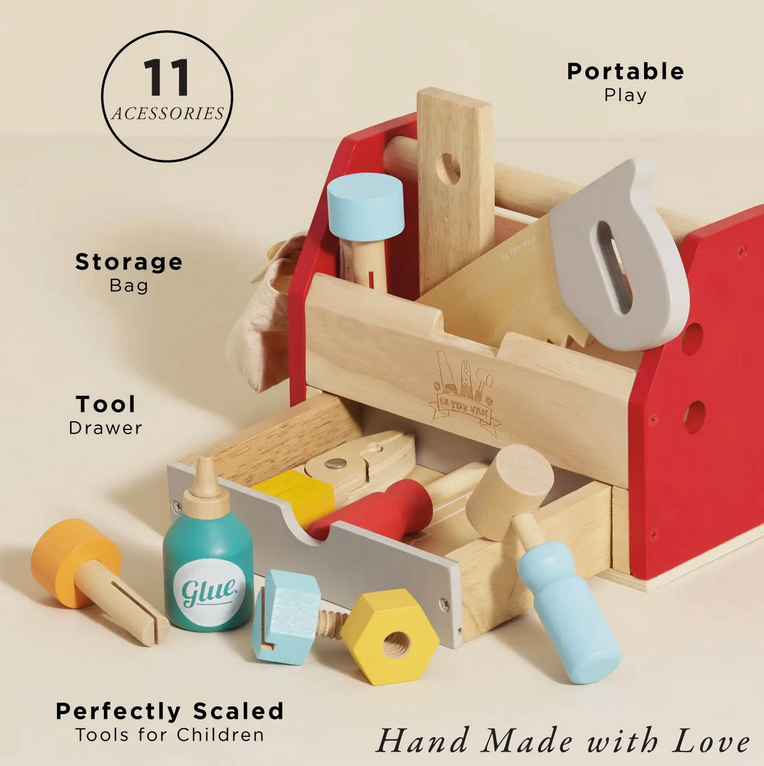 le toy van wooden tool box + tools