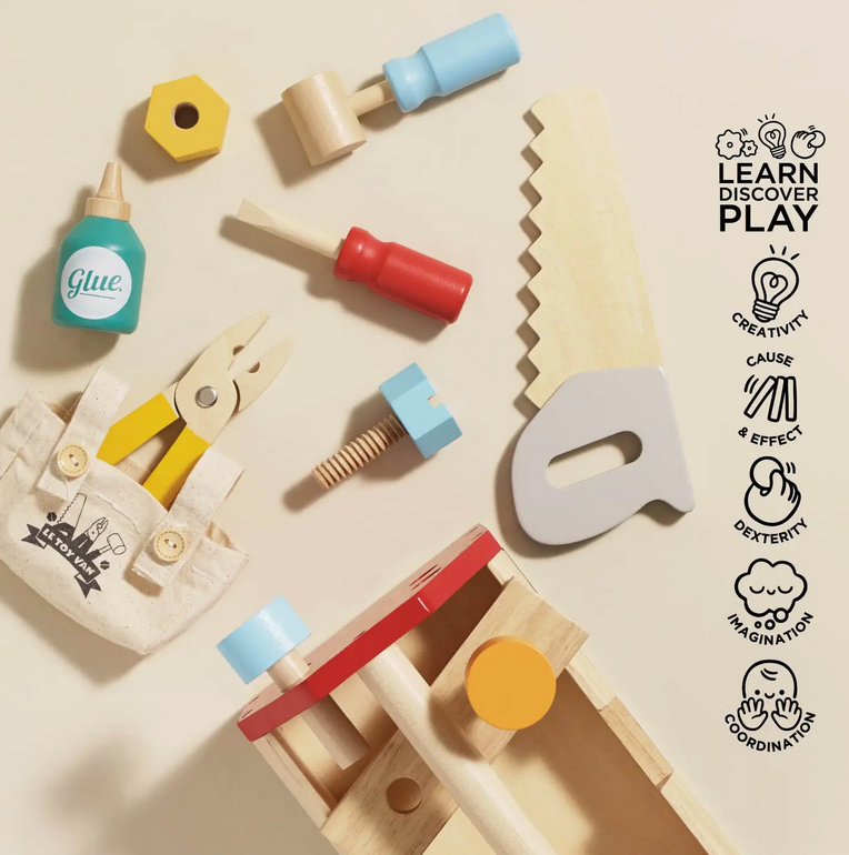 le toy van wooden tool box + tools