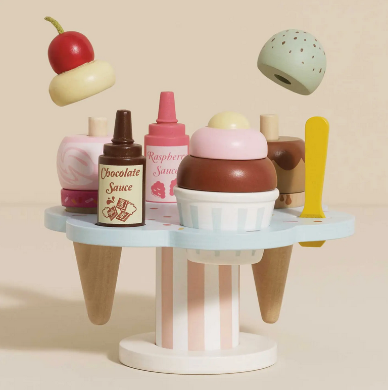 le toy van wooden ice cream stand + toppings