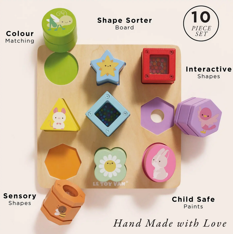 le toy van le toy van rainbow sensory shape sorter