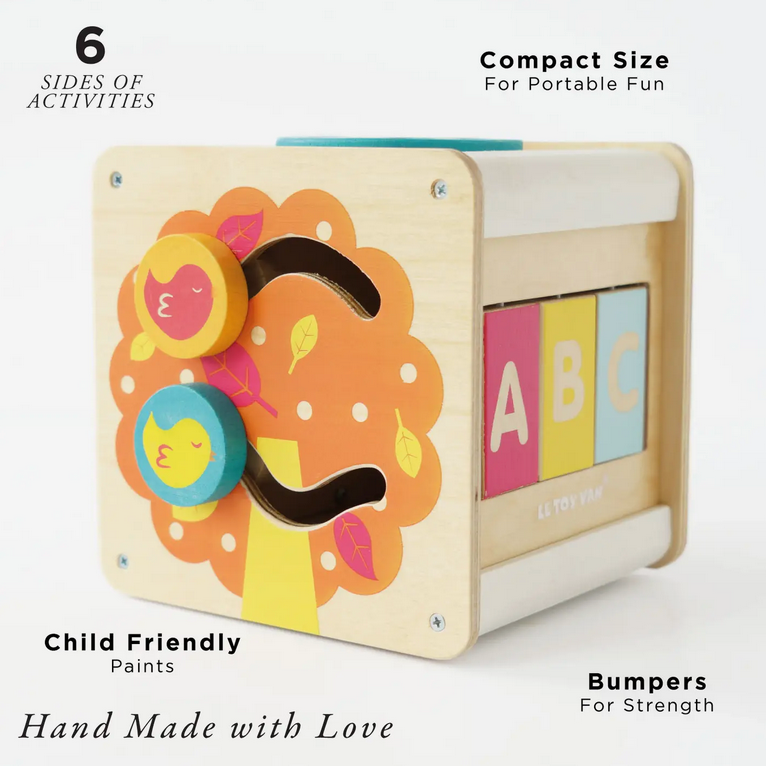 le toy van wooden activity cube