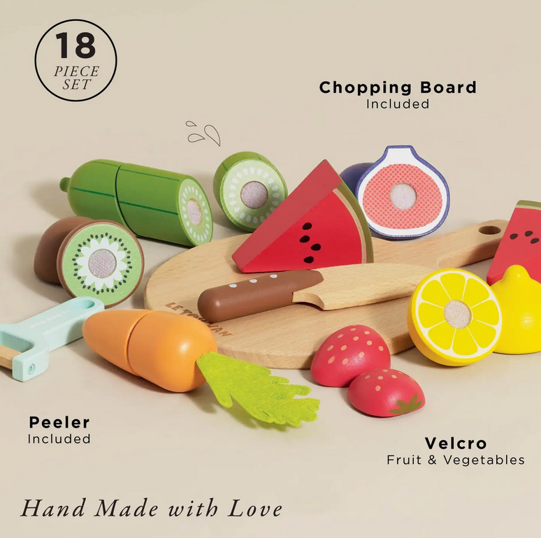 le toy van le toy van wooden cutting board + produce