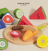 le toy van wooden cutting board + produce
