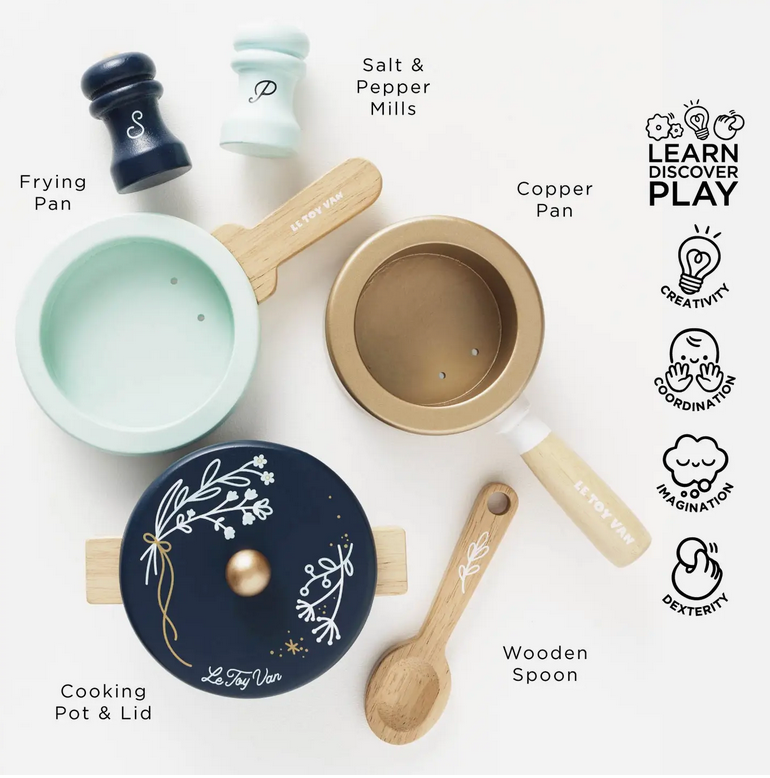 le toy van wooden pots + pans