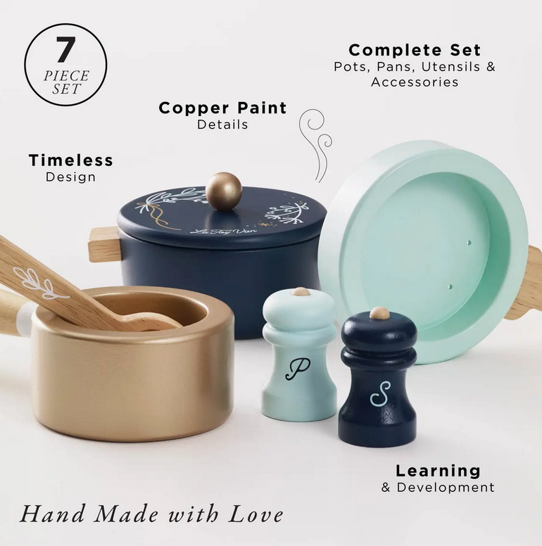 le toy van wooden pots + pans