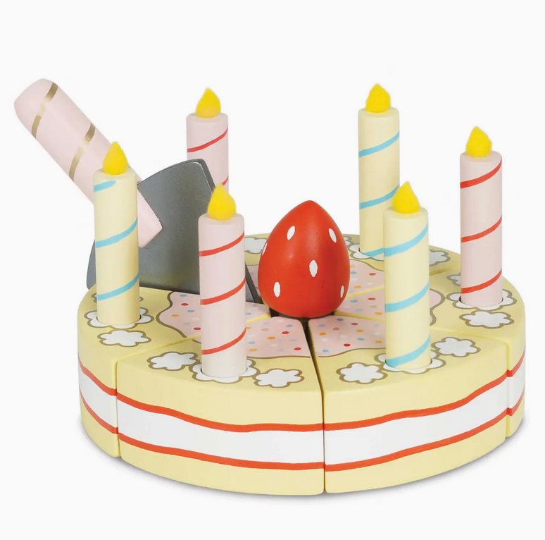 le toy van le toy van wooden birthday cake + candles