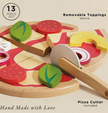 le toy van wooden pizza + toppings