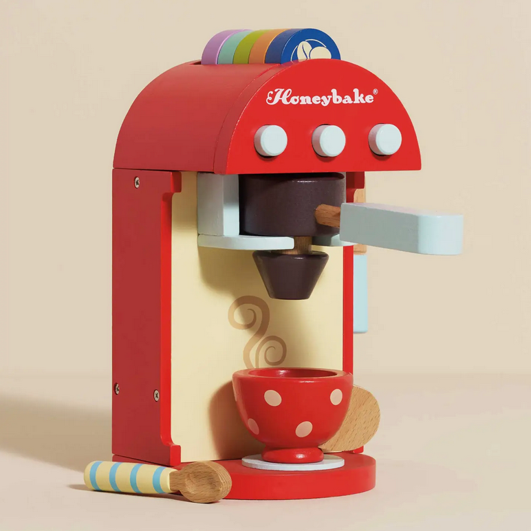 le toy van wooden coffee machine + pods