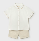 Mayoral mayoral oat linen shorts set