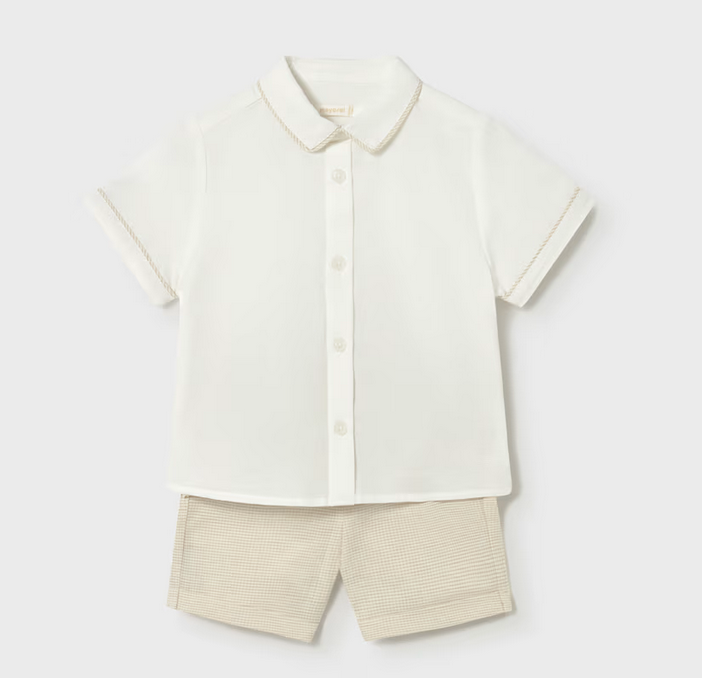 Mayoral mayoral oat linen shorts set