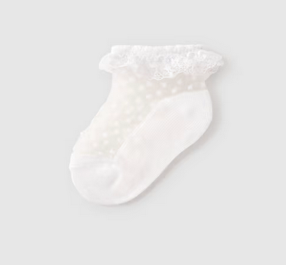 Mayoral mayoral sheer white ruffle socks