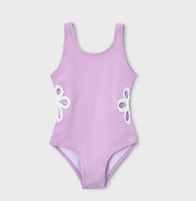 Mayoral mayoral lilac flower swimsuit