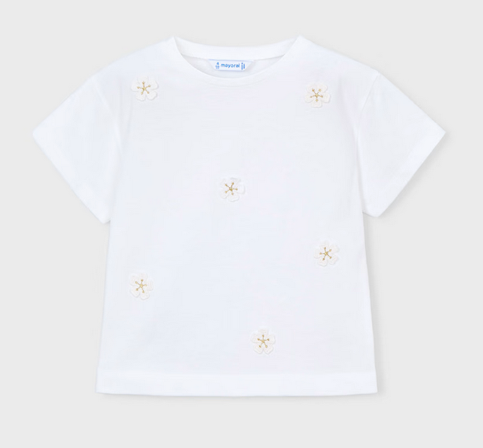 Mayoral mayoral white floral tee