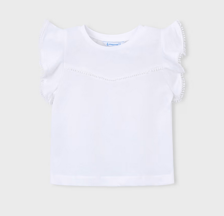 Mayoral mayoral tee w/ lace trim