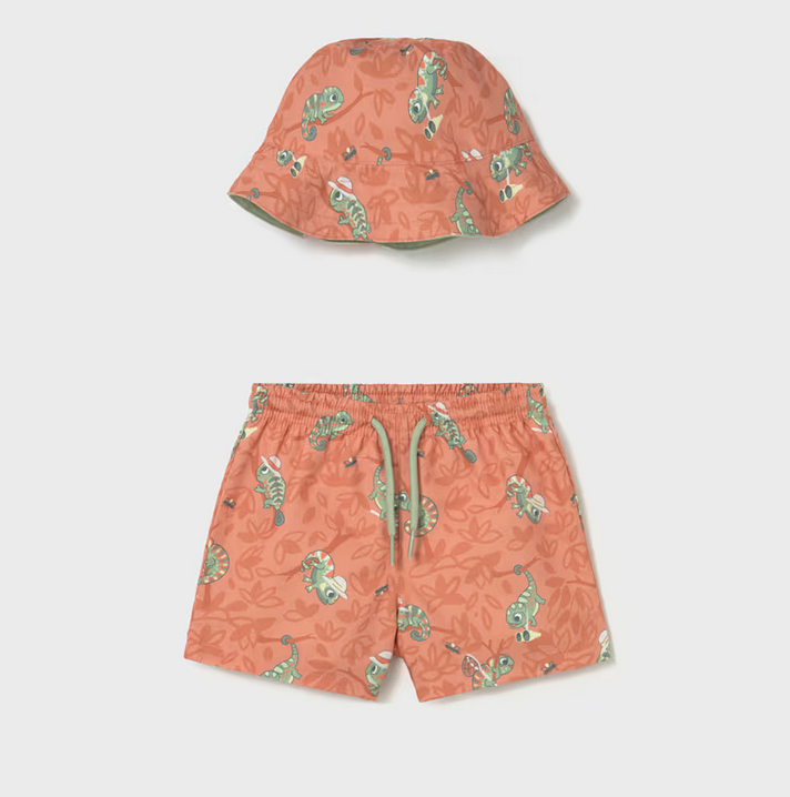 Mayoral mayoral lizard swim trunks + hat