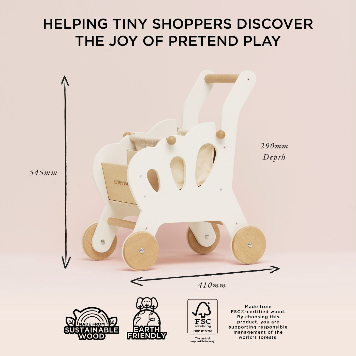 le toy van le toy van shopping grocery trolley