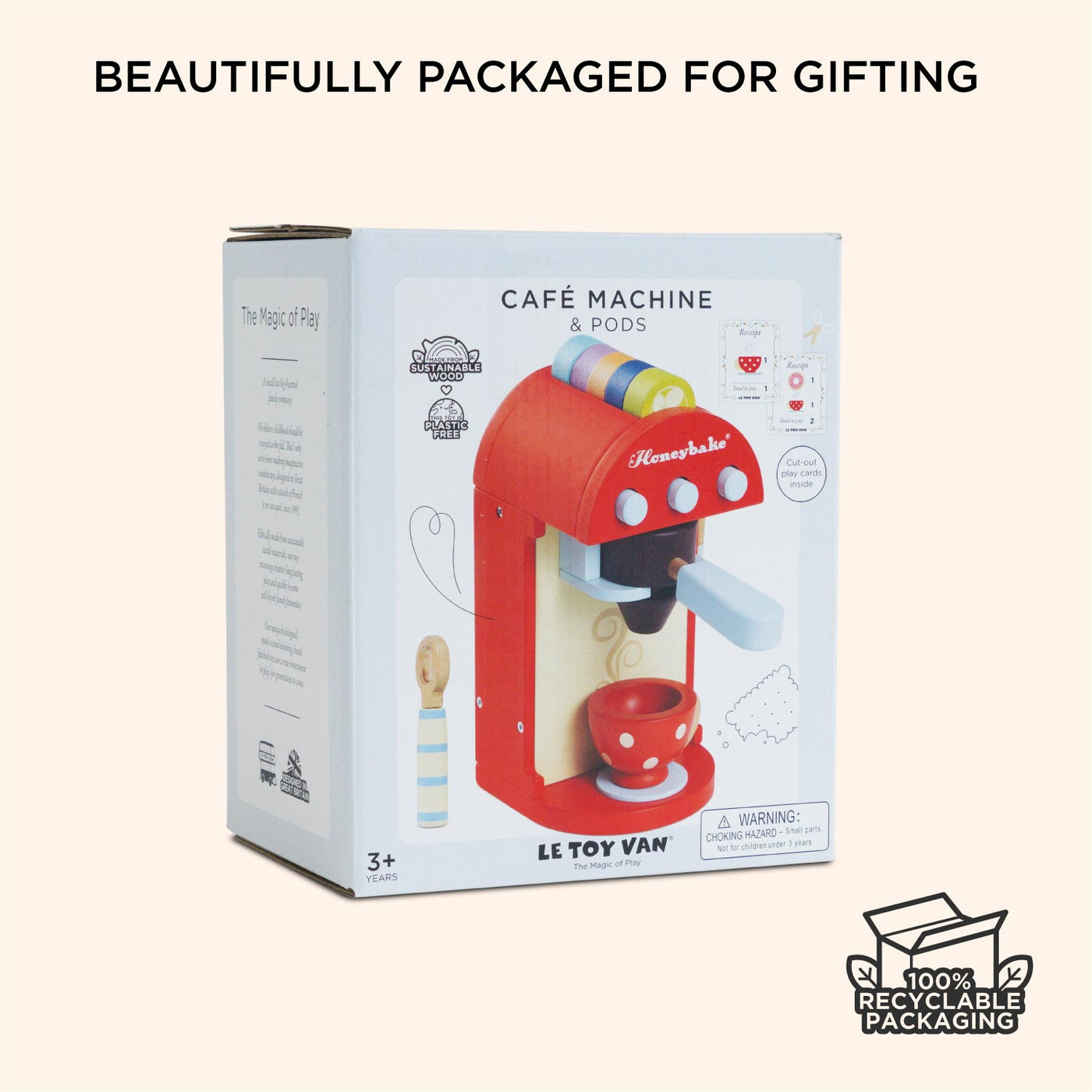 le toy van le toy van wooden coffee machine + pods