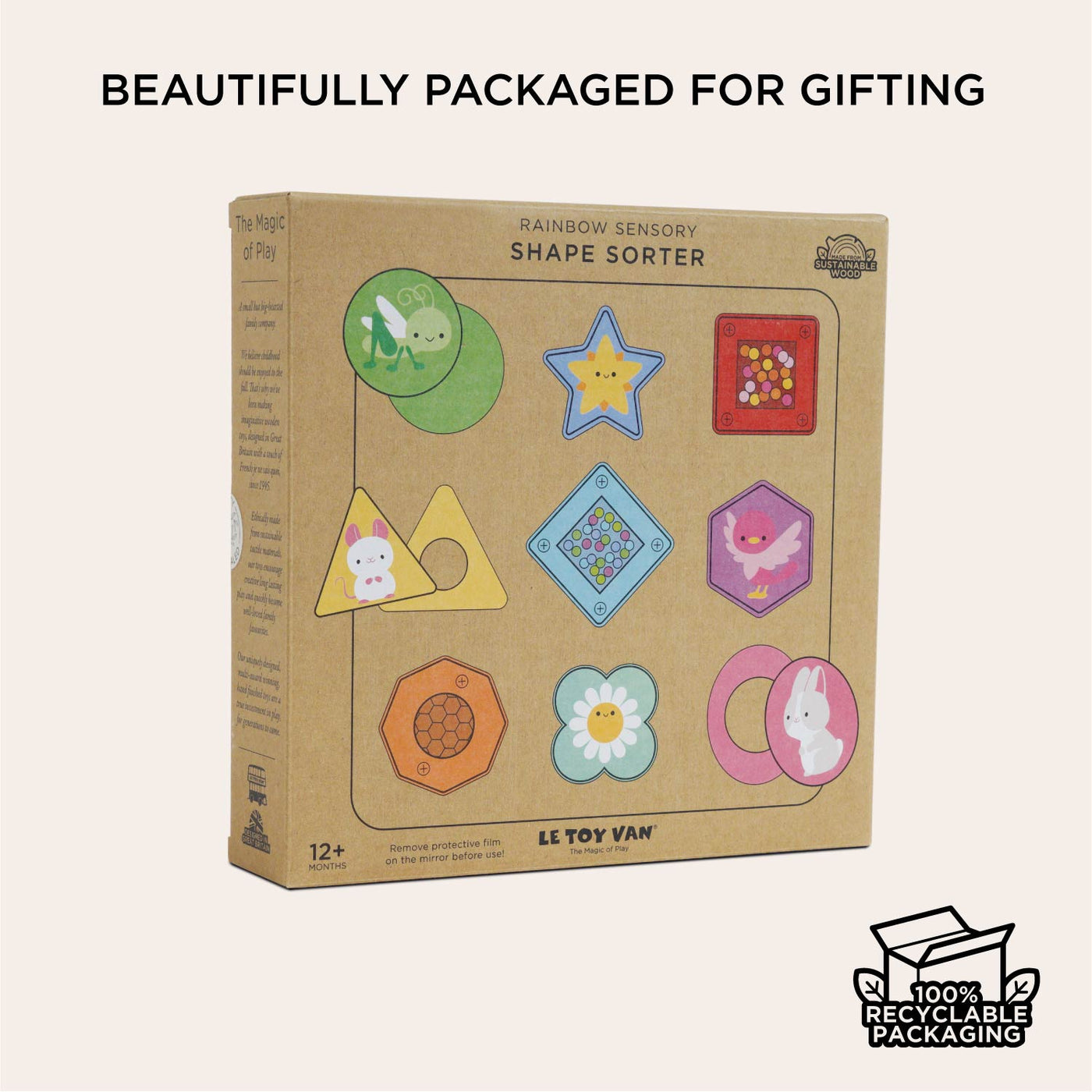 le toy van le toy van rainbow sensory shape sorter