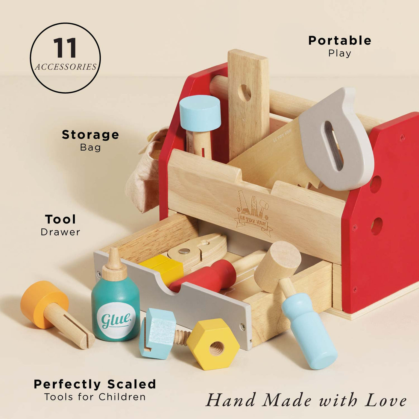 le toy van le toy van wooden tool box + tools