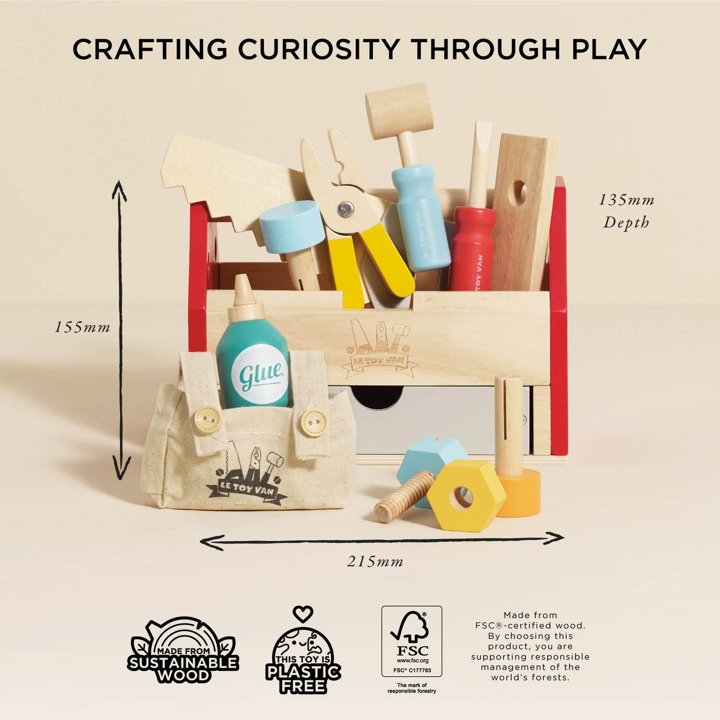 le toy van le toy van wooden tool box + tools
