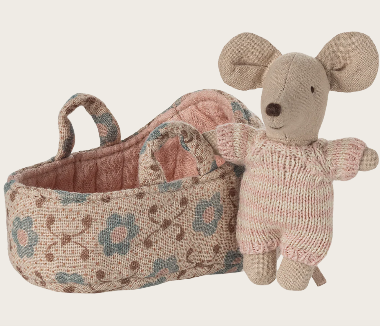Maileg maileg baby mouse in carry cot