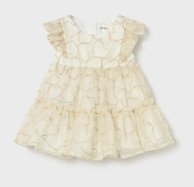 mayoral newborn mayoral gold hearts dress