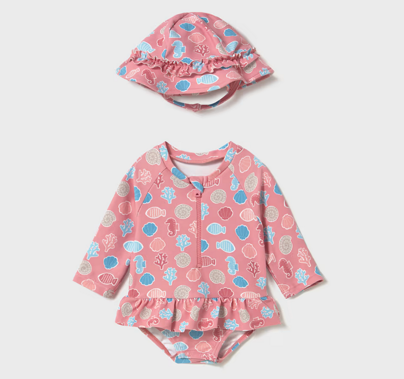 mayoral newborn mayoral dusty mauve swim set