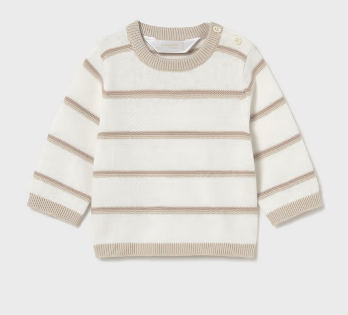 mayoral newborn mayoral beige striped sweater
