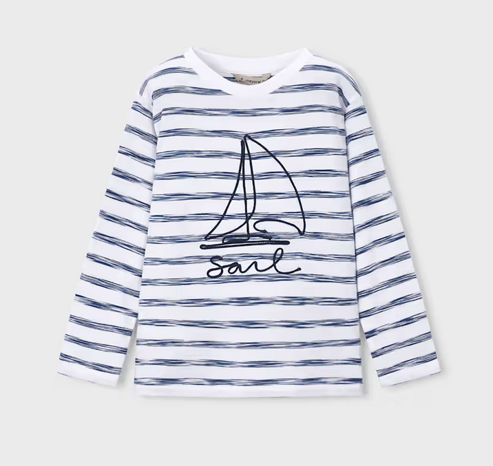 Mayoral mayoral navy striped sail tee