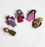winding road (faire) felted wool finger puppet