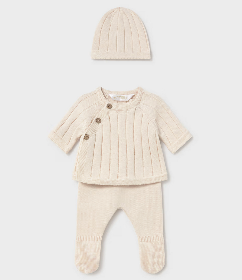 mayoral newborn mayoral 3 piece ceramic sweater set
