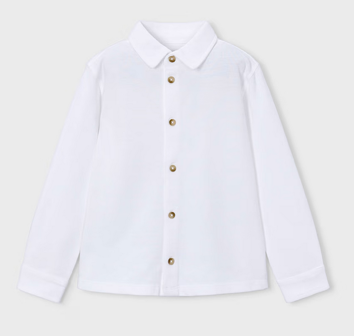 Mayoral mayoral white knit buttondown