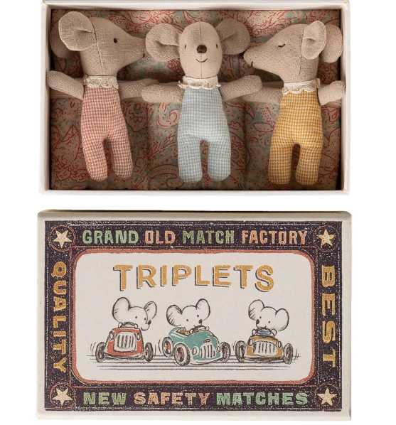 Maileg maileg baby mice, triplets in matchbox