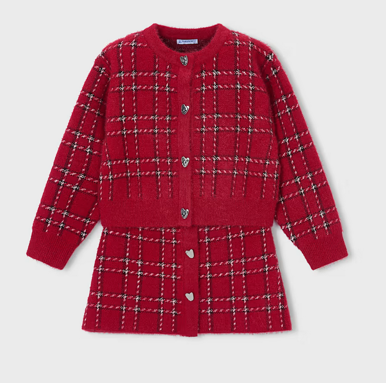 Mayoral mayoral red plaid set