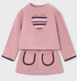Mayoral mayoral pink heart skirt set