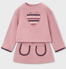 Mayoral mayoral pink heart skirt set