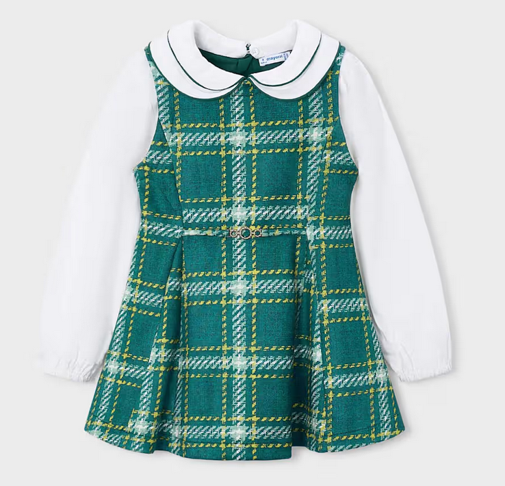 Mayoral mayoral green plaid dress