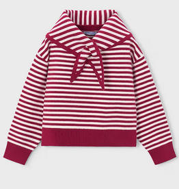 Mayoral mayoral cherry striped sweater w/ scarf