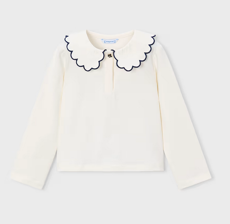 Mayoral mayoral scalloped collar shirt