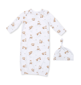 angel dear angel dear gown + hat, 0-3m,