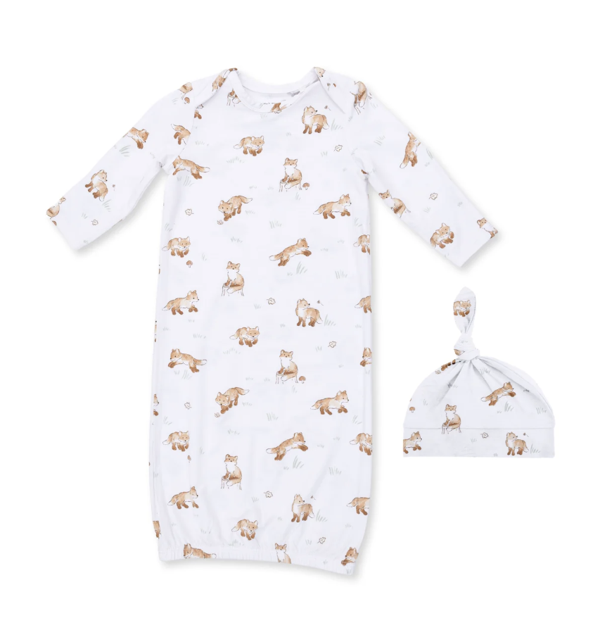 angel dear angel dear gown + hat, 0-3m,