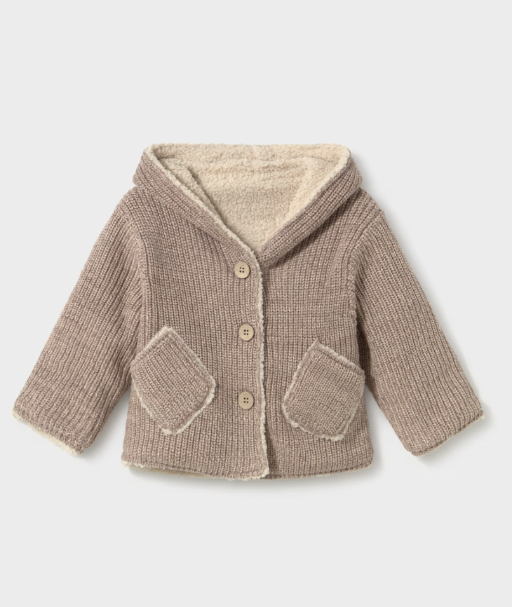 Mayoral mayoral reversible cocoa hooded sweater