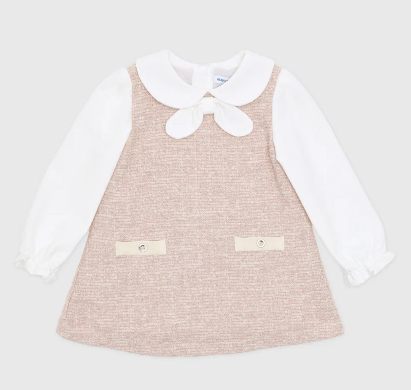Mayoral mayoral almond tweed dress