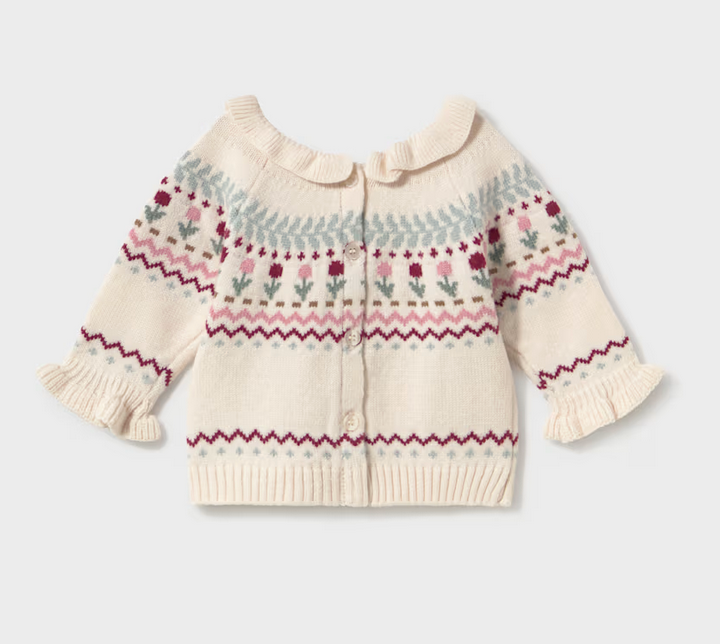 mayoral newborn mayoral fair isle cardigan